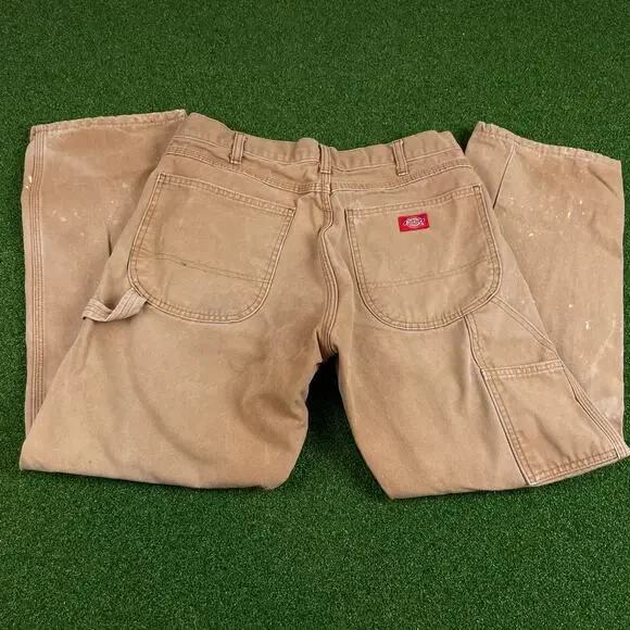 Vintage Dickies Brown Canvas Duck Painter Carpenter Pants Sz 31" - Picture 4 of 5